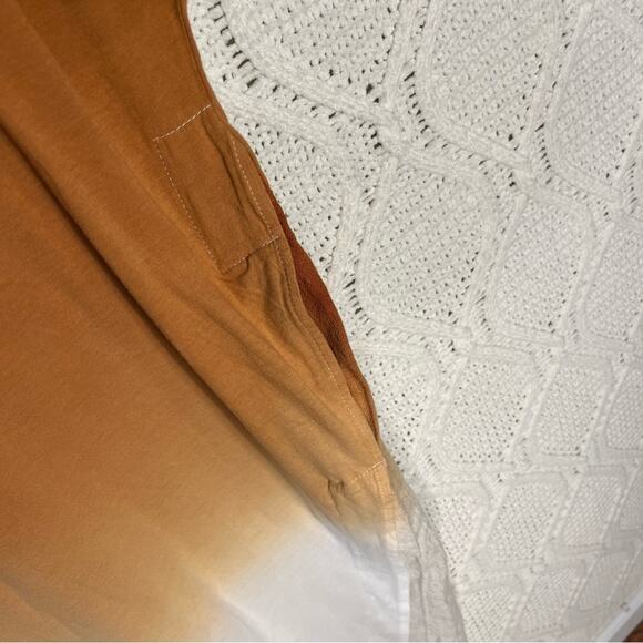 NWT UMGEE Orange White Ombre Michele Dress Cotton Linen Maxi Shirt Dress Boho - Picture 3 of 11